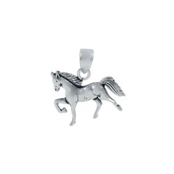 Sterling Silver Smaller Plain Horse Pendant - CHPL0072 Sterling Silver Smaller Plain Horse Pendant - CHPL0072